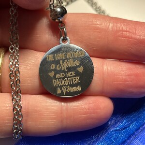 Mother Daughter Forever Stainless Steel Pendant and Necklace