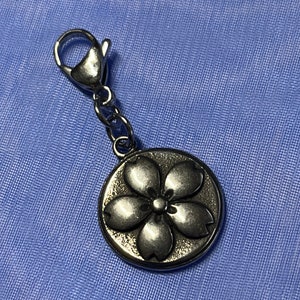 Sakura Cherry Blossom Stainless Steel Zipper Charm