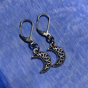 Swirling Crescent Moon Earrings
