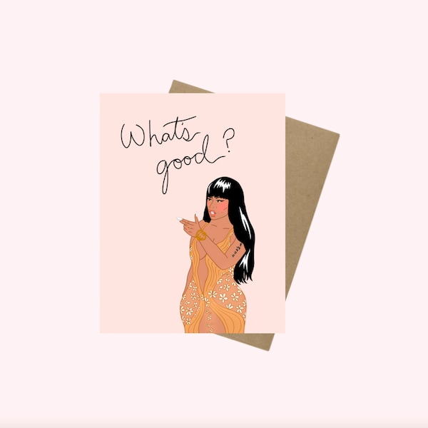 Carte Nicki Minaj, carte drôle, carte meme, quoi de bien Nicki, carte d'anniversaire