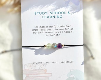 Concentration bracelet | Gemstone bracelet | Lucky bracelet | Labradorite | Amethyst | Fluorite | 925 silver | 14k gold-filled | Gift