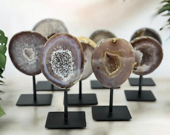 Druzy Agate Geode | Decoration | Brazil | Geode on stand