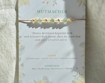 Courage Bracelet | Encouragement | Gemstone Bracelet | Citrine | Aventurine | Hope | Optimism | Gift | Power Bracelet