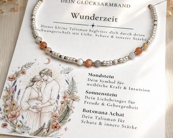 Pregnancy & Birth Bracelet | Gemstones | Natural Stones | Lucky Charm | Pregnancy Gift | Baby Shower Gift | Boho