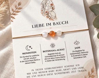 Pregnancy & Birth Bracelet | Gemstones | Natural Stones | Lucky Charm | Pregnancy Gift | Baby Shower Gift | Boho