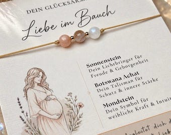 Pregnancy & Birth Bracelet | Gemstones | Natural Stones | Lucky Charm | Pregnancy Gift | Baby Shower Gift | Boho