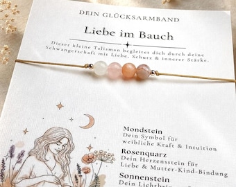 Schwangerschaft & Geburt Armband | Edelsteine | Natursteine | Glücksbringer | Geschenk zur Schwangerschaft | Baby Shower Geschenk | Boho