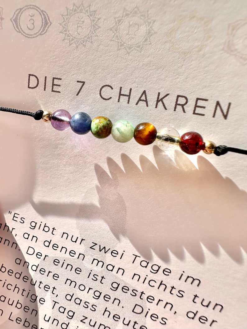 Chakra Armband Edelstein Armband Kristall Armband Feines Armband Glücksarmband 7 Chakren 925 Silber/14k Gold filled Geschenk Bild 2