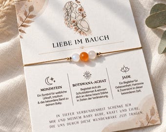 Pregnancy & Birth Bracelet | Gemstones | Natural Stones | Lucky Charm | Pregnancy Gift | Baby Shower Gift | Boho