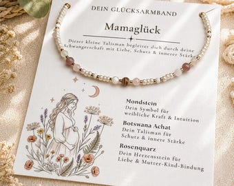 Pregnancy & Birth Bracelet | Gemstones | Natural Stones | Lucky Charm | Pregnancy Gift | Baby Shower Gift | Boho