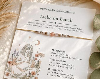 Pregnancy & Birth Bracelet | Gemstones | Natural Stones | Lucky Charm | Pregnancy Gift | Baby Shower Gift | Boho