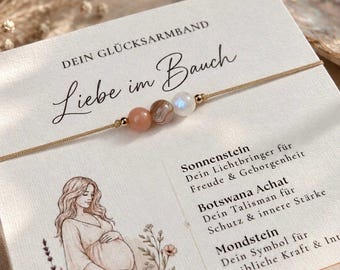 Pregnancy & Birth Bracelet | Gemstones | Natural Stones | Lucky Charm | Pregnancy Gift | Baby Shower Gift | Boho