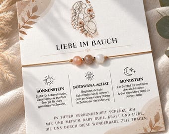 Pregnancy & Birth Bracelet | Gemstones | Natural Stones | Lucky Charm | Pregnancy Gift | Baby Shower Gift | Boho