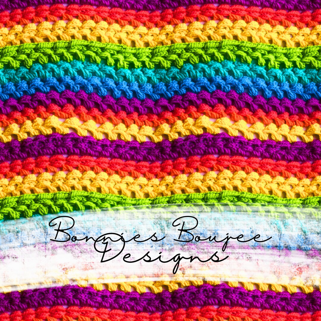 Rainbow Crochet Seamless Pattern: Bright Summer Design (digital ...
