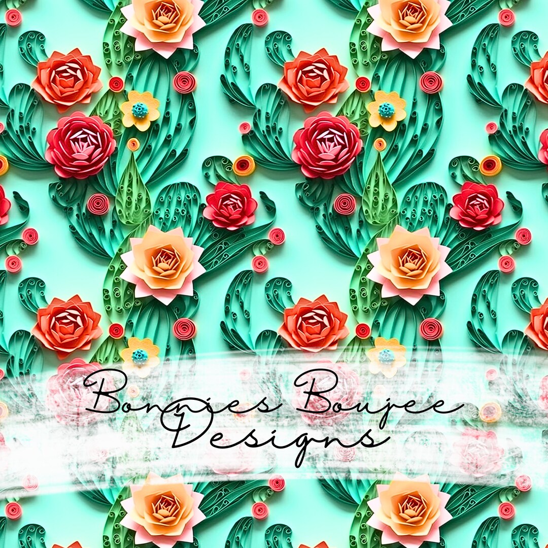 Simplicity Cactus Pattern Cactus Flower Seamless Pattern: Floral Succulent Design (digital ...