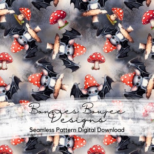 Bat Seamless File, Black Halloween Seamless File, Child Seamless Pattern, Digital Download