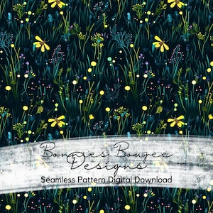 Floral Summer Seamless Pattern: Repeating Design (Digital Download)