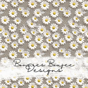 Daisy Floral Seamless Pattern: Crochet & Sublimation Designs (Digital Download)