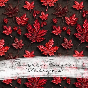 Herbst nahtlose Datei, rote Ahornblatt Musterdesign, Herbst Blatt nahtlose, digitaler Download