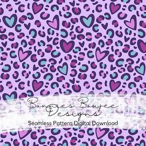 Lila Leopardendatei mit Herzen, Herzen Musterdesign, digitaler Download