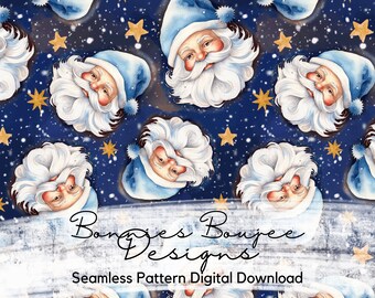 Naadloos bestand blauwe kerstman aquarel kerst