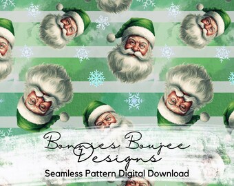 Babbo Natale verde come file senza giunture di Natale in stile acquerello