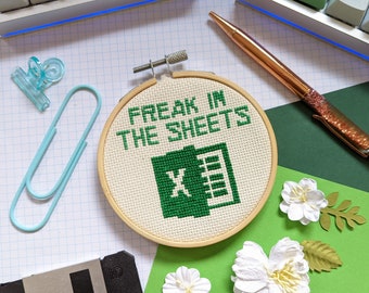 Freak in the Sheets Excel - Punto de cruz colorido moderno - PDF digital, Descarga instantánea