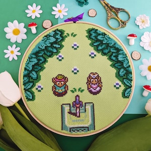 Link & Zelda Hochzeit Pattern - Modernes gemütliches Spiel Kreuzstich - Digitale PDF, Instant Download
