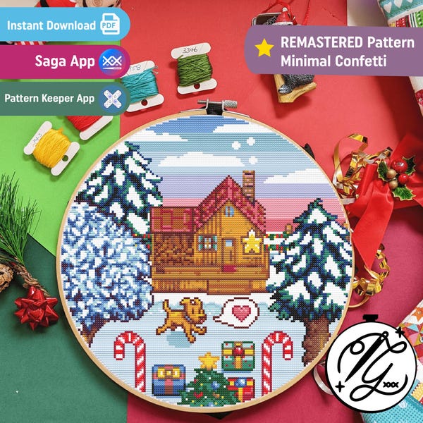 Patrón de invierno de Stardew Valley - Juego acogedor navideño en punto de cruz - PDF digital, descarga instantánea