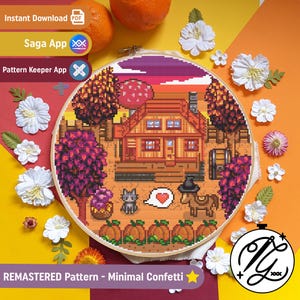 Patrón de otoño de Stardew Valley - Juego de otoño acogedor en punto de cruz - PDF digital, descarga instantánea