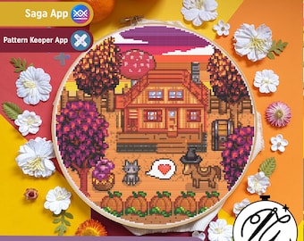 Stardew Valley Autumn Pattern - Cosy Fall Game Cross Stitch - Digital PDF, Instant Download