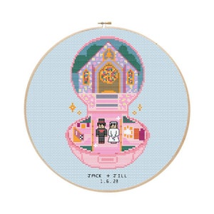 Nancy&#39;s Wedding Pattern - Gift Polly Pocket Cross Stitch - Digital PDF, Instant Download