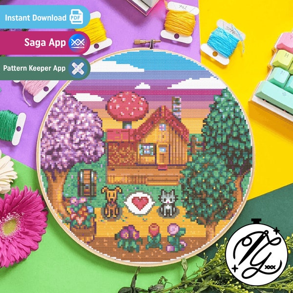 Stardew Valley Home Pattern - Cosy Game Cross Stitch - Digital PDF, Instant Download