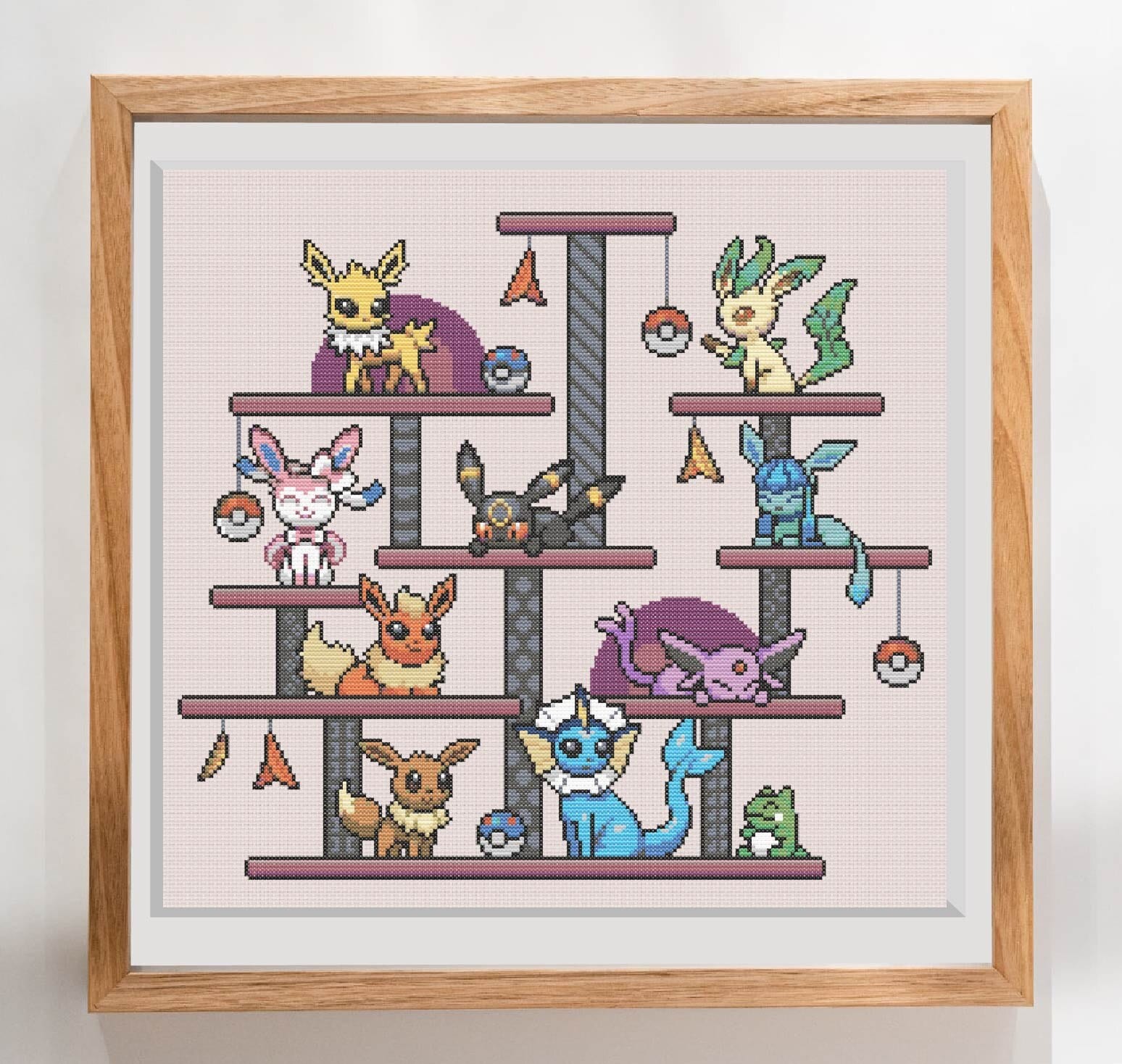 Eeveelutions Café Pattern Modern Colourful Cross Stitch Etsy UK