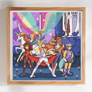 She-Ra Princess of Power Pattern - Modern Colourful Cross Stitch - Digital PDF, Instant Download