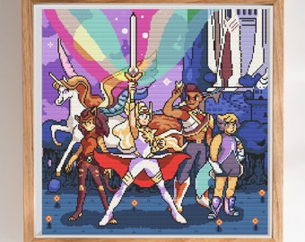 She-Ra Princess of Power Pattern - Modern Colourful Cross Stitch - Digital PDF, Instant Download