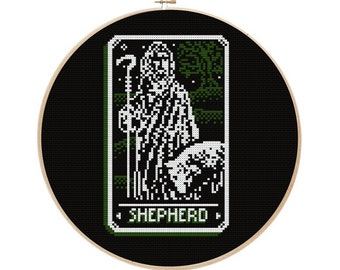 The Shepherd DnD Tarokka Tarot Pattern - Gift Tabletop 5e - Curse of Strahd Cross Stitch - Digital PDF, Instant Download