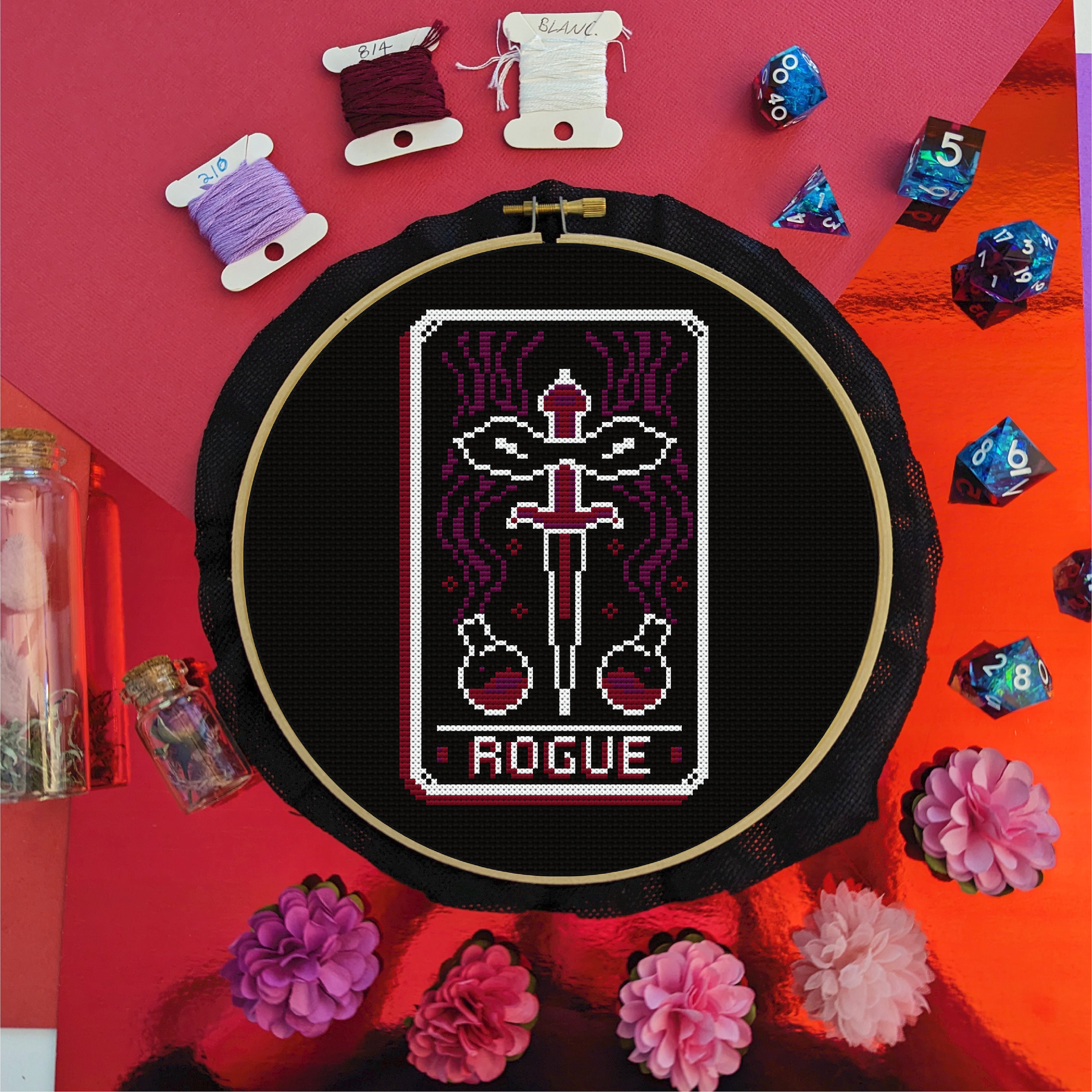 Dnd Rogue Class Tarot Pattern Modern Gift Tabletop 5e Cross Stitch Digital PDF Instant Download Etsy