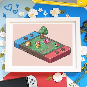 Kirby and the Forgotten Land Pattern - Modern Colourful Cross Stitch - Digital PDF, Instant Download