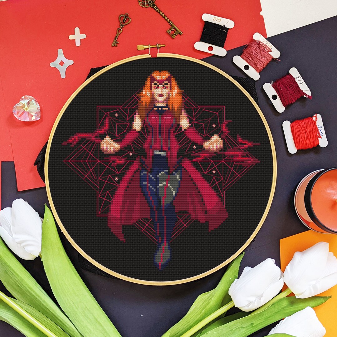 Scarlet Witch Pattern - Modern Witchy Cross Stitch - Digital PDF ...