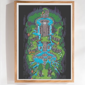 Magic Forest Pattern - Modern Colourful Cross Stitch - Digital PDF, Instant Download