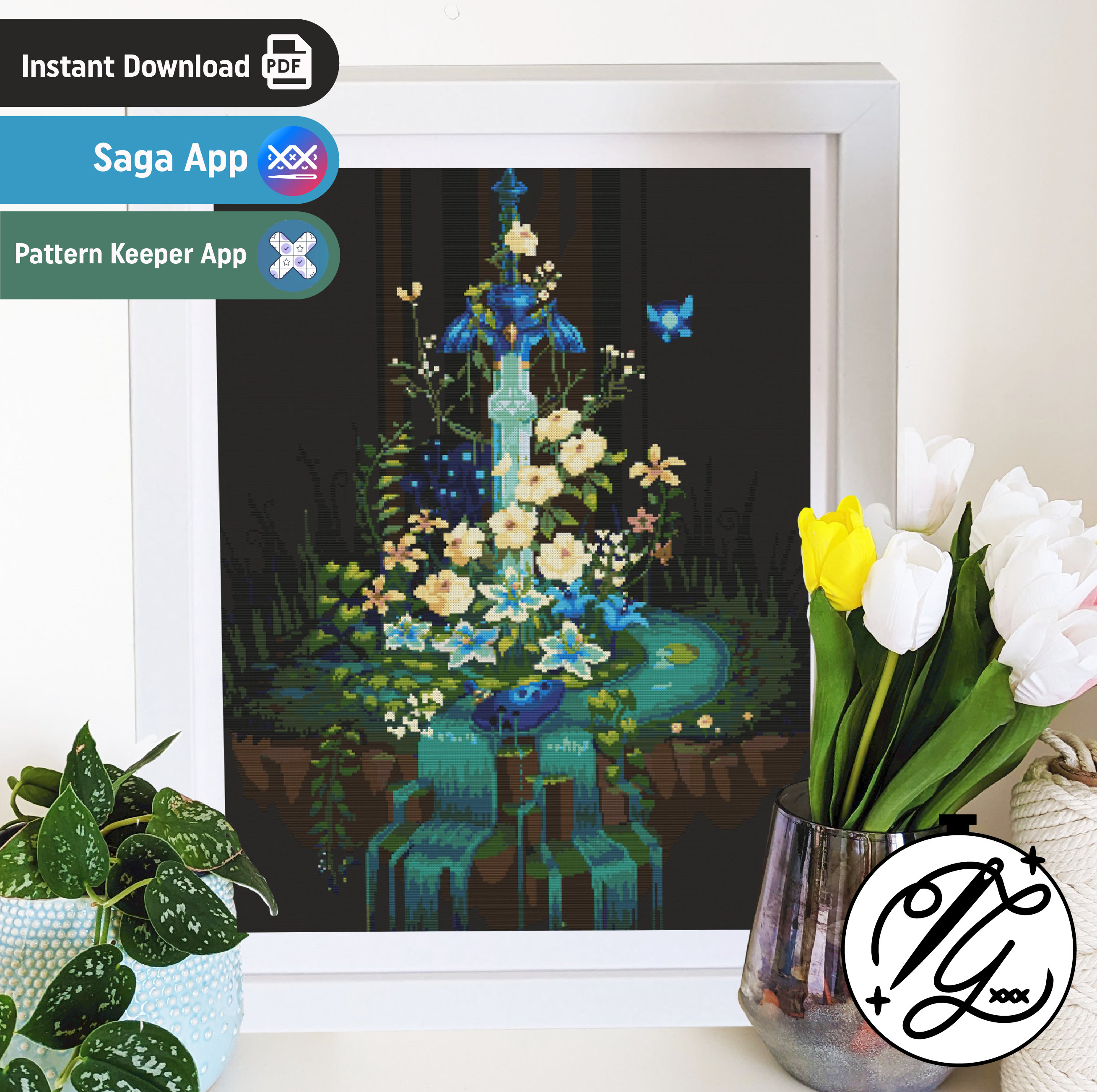 Master Sword and Ocarina Pattern - Modern Colourful Cross Stitch ...