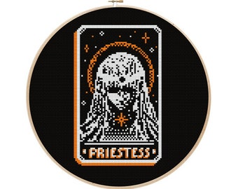 The Priestess DnD Tarokka Tarot Pattern - Gift Tabletop 5e - Curse of Strahd Cross Stitch - Digital PDF, Instant Download