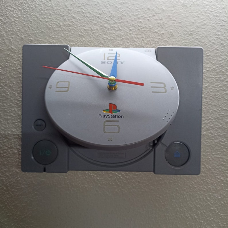 Playstation 1 Classic Console Clock, Playstation Game Room Decor. Retro Video Wall Clock. Clock