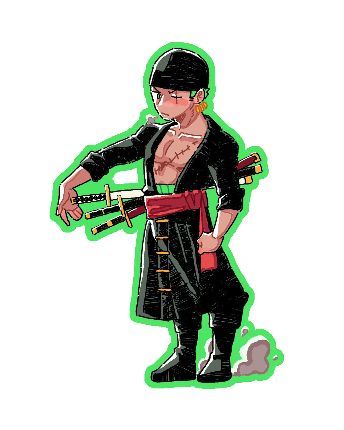 One Piece Roronoa Zoro 639.png One Piece - Roronoa Zoro  Sticker for Sale  by JacklyBrekked