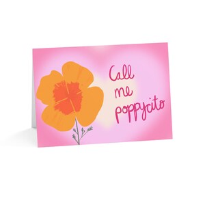 Carte de voeux de plantes indigènes Call Me Poppycito, cartes de correspondance florales pour anniversaires, célébrations, notes d'amour, carte de remerciement, impression d'art