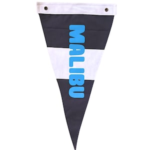 Vintage Inspired MALIBU Canvas Surf Flag Pennant