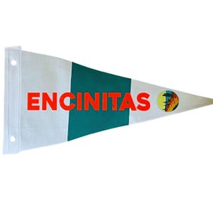 Vintage Inspired ENCINITAS California Canvas Surf Flag Pennant