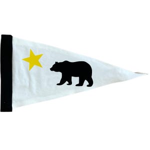 Vintage Inspired CALIFORNIA Republic Bear Heavy Canvas Camp Flag Pennant