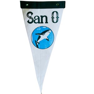 Vintage Inspired &quot;San Onofre&quot; SANO Canvas Surf Flag Pennant